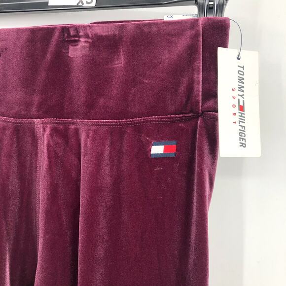 TOMMY HILFIGER Women's Velvet Active Leggings XS Purple High Waisted NWT - Picture 11 of 16